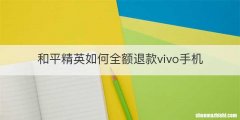 和平精英如何全额退款vivo手机