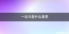 一比斗是什么意思