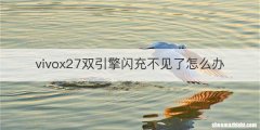 vivox27双引擎闪充不见了怎么办