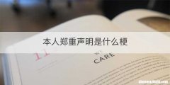 本人郑重声明是什么梗