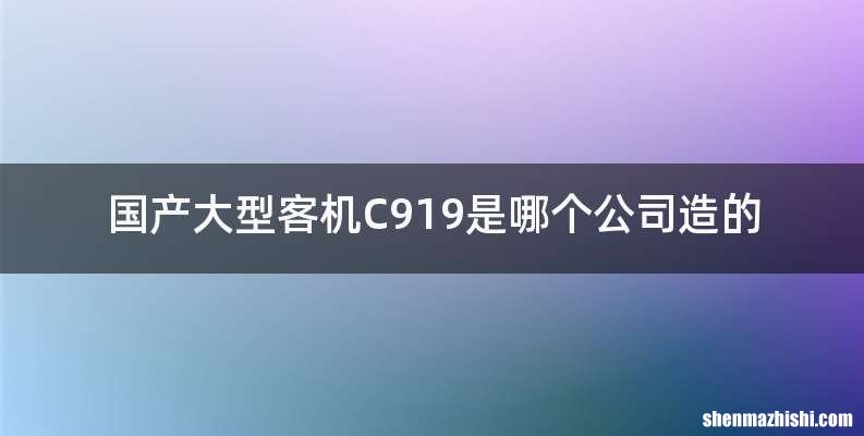 国产大型客机C919是哪个公司造的