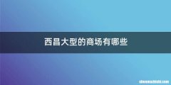 西昌大型的商场有哪些