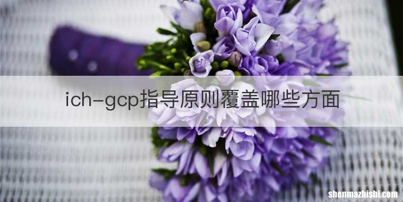 ich-gcp指导原则覆盖哪些方面