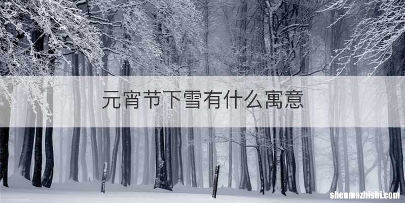 元宵节下雪有什么寓意