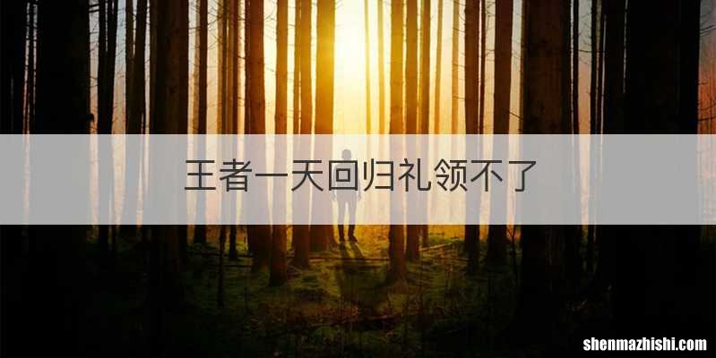 王者一天回归礼领不了