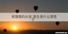 有狼尾的头发 男生是什么意思