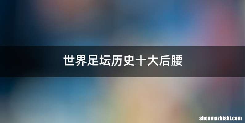 世界足坛历史十大后腰