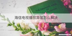 海信电视播放异常怎么解决