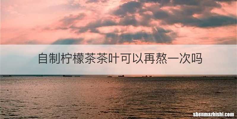 自制柠檬茶茶叶可以再熬一次吗