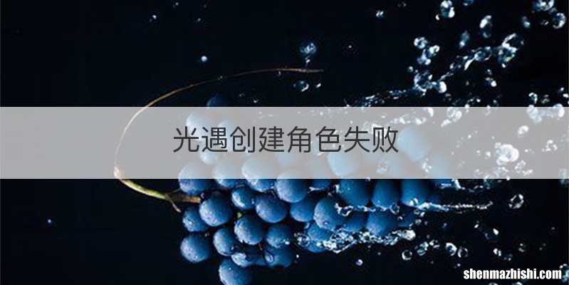 光遇创建角色失败