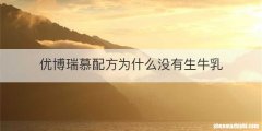 优博瑞慕配方为什么没有生牛乳
