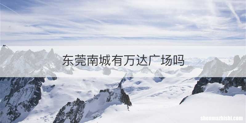 东莞南城有万达广场吗