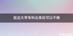 延边大学专科出来后可以干啥