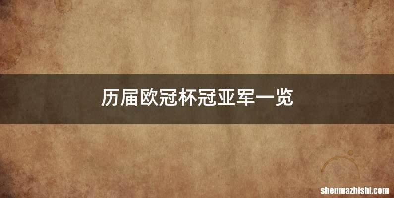 历届欧冠杯冠亚军一览