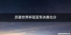 历届世界杯冠亚军决赛比分