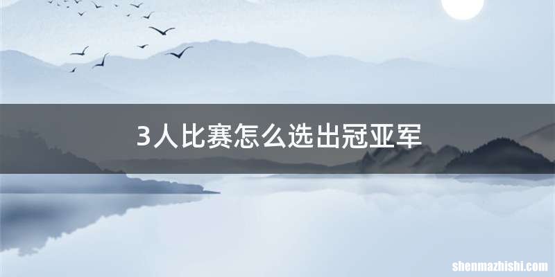 3人比赛怎么选出冠亚军
