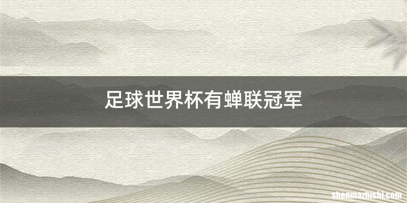 足球世界杯有蝉联冠军