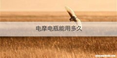 电摩电瓶能用多久