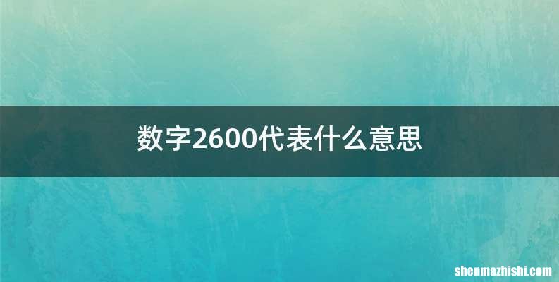 数字2600代表什么意思