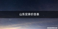 山东定亲价目表