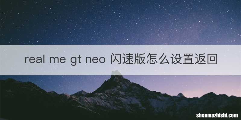 real me gt neo 闪速版怎么设置返回