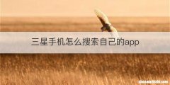 三星手机怎么搜索自己的app
