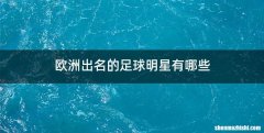 欧洲出名的足球明星有哪些