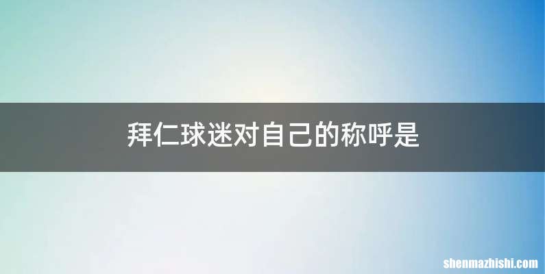 拜仁球迷对自己的称呼是