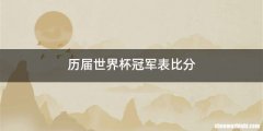 历届世界杯冠军表比分