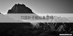 刀豆叶子能给鱼吃吗