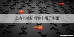 上海彬德斯玛特卡用于哪里