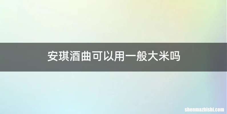 安琪酒曲可以用一般大米吗