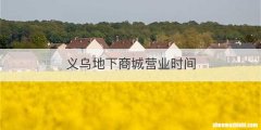 义乌地下商城营业时间