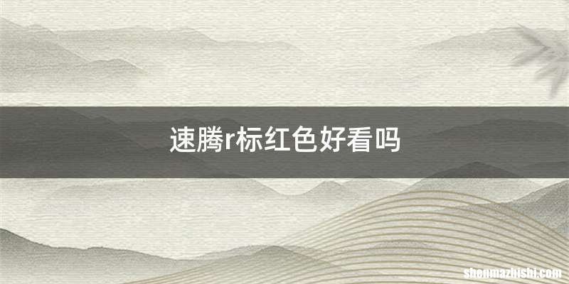 速腾r标红色好看吗