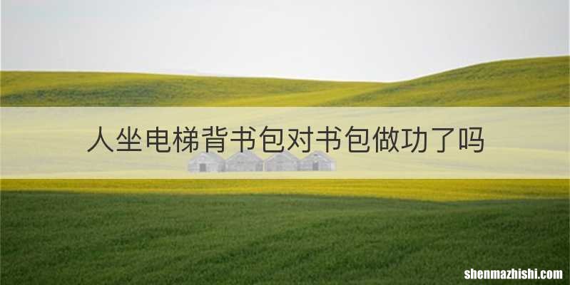 人坐电梯背书包对书包做功了吗