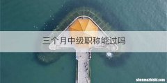 三个月中级职称能过吗