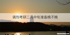 调剂考研二月中旬准备晚不晚