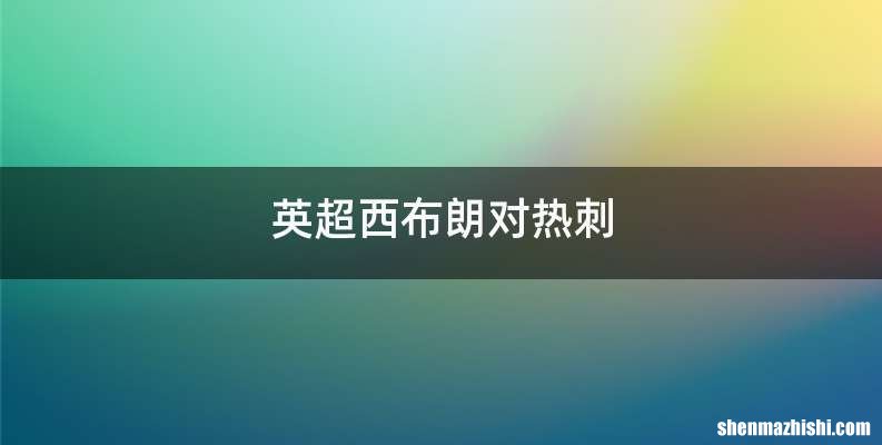 英超西布朗对热刺