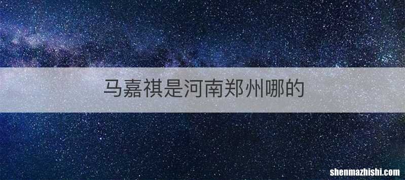 马嘉祺是河南郑州哪的