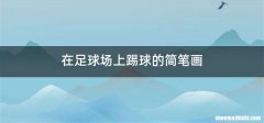 在足球场上踢球的简笔画