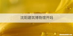 沈阳建筑博物馆开吗