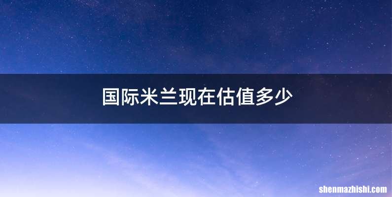 国际米兰现在估值多少
