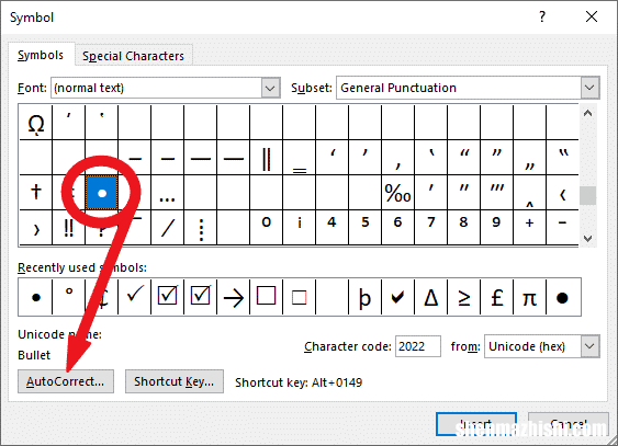 如何在Microsoft Word中的单词之间添加项目符号
