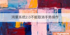 鸿蒙系统2.0不能取消手势操作