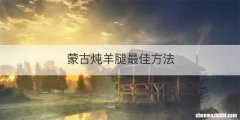 蒙古炖羊腿最佳方法
