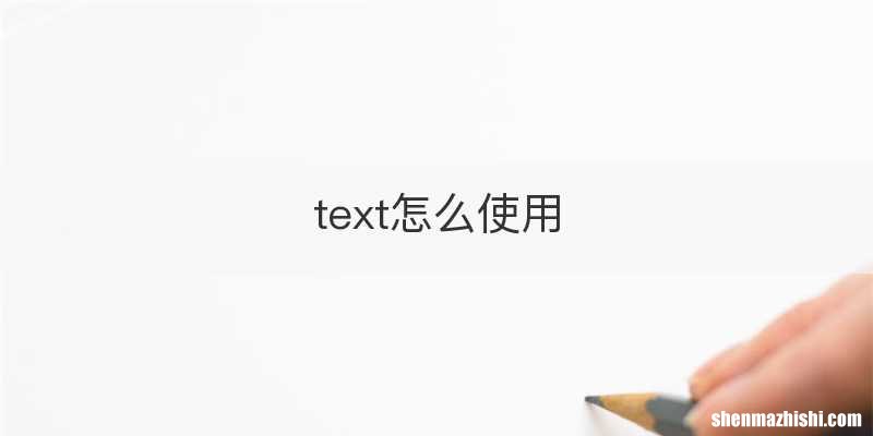 text怎么使用