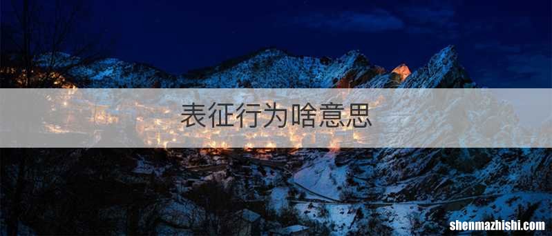 表征行为啥意思