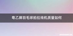 粤乙牌羽毛球拍拉线机质量如何