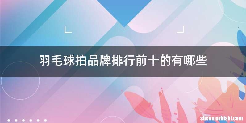 羽毛球拍品牌排行前十的有哪些