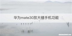 华为mate30放大镜手机功能